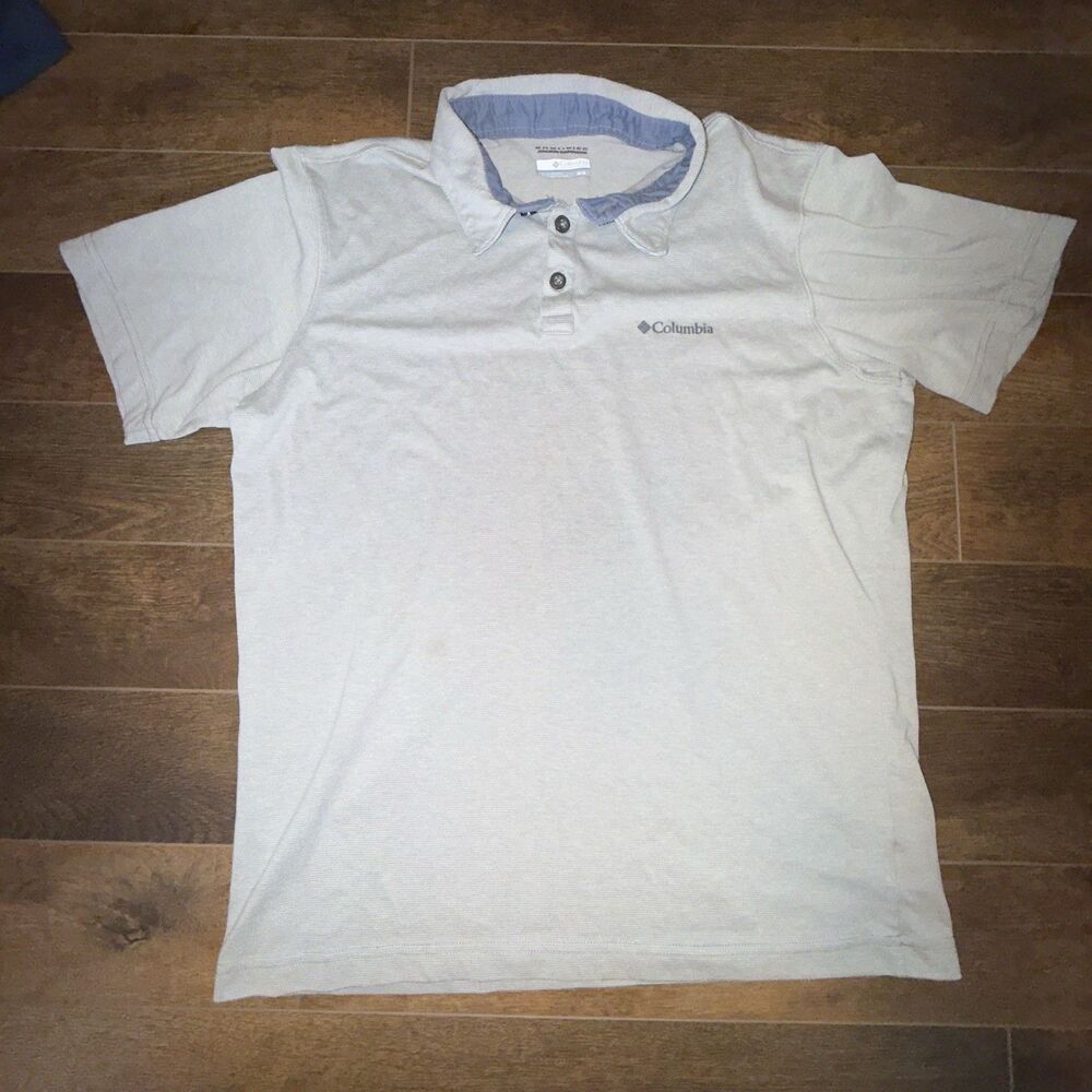 Columbia Omni Wick Men’s Medium Grey Collared Short Sleeve Polo